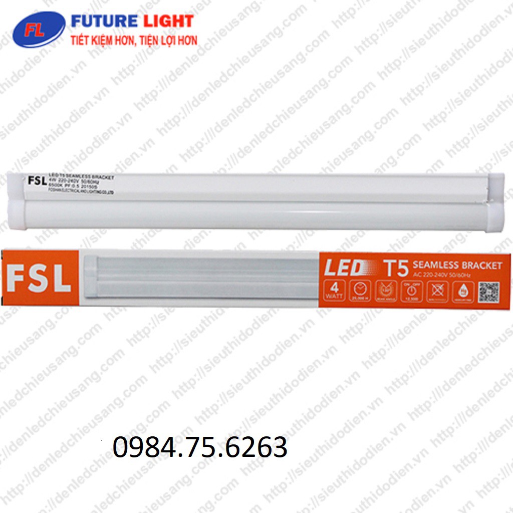 Bộ đèn tuýp led T5 4w 30cm liền máng - FSL