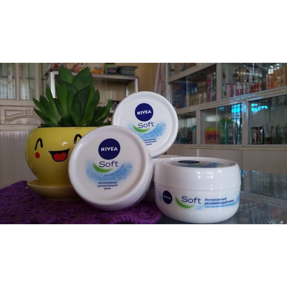 Kem Dưỡng Ẩm Da Mặt 💝CHÍNH HÃNG💝 Kem Dưỡng Ẩm Toàn Thân Chống Nẻ, Kem Dưỡng Da Mặt Nivea Soft 200ml của Nga