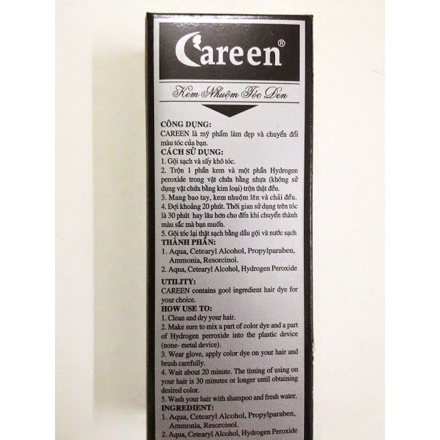 Kem nhuộm tóc đen phủ bạc careen 50g