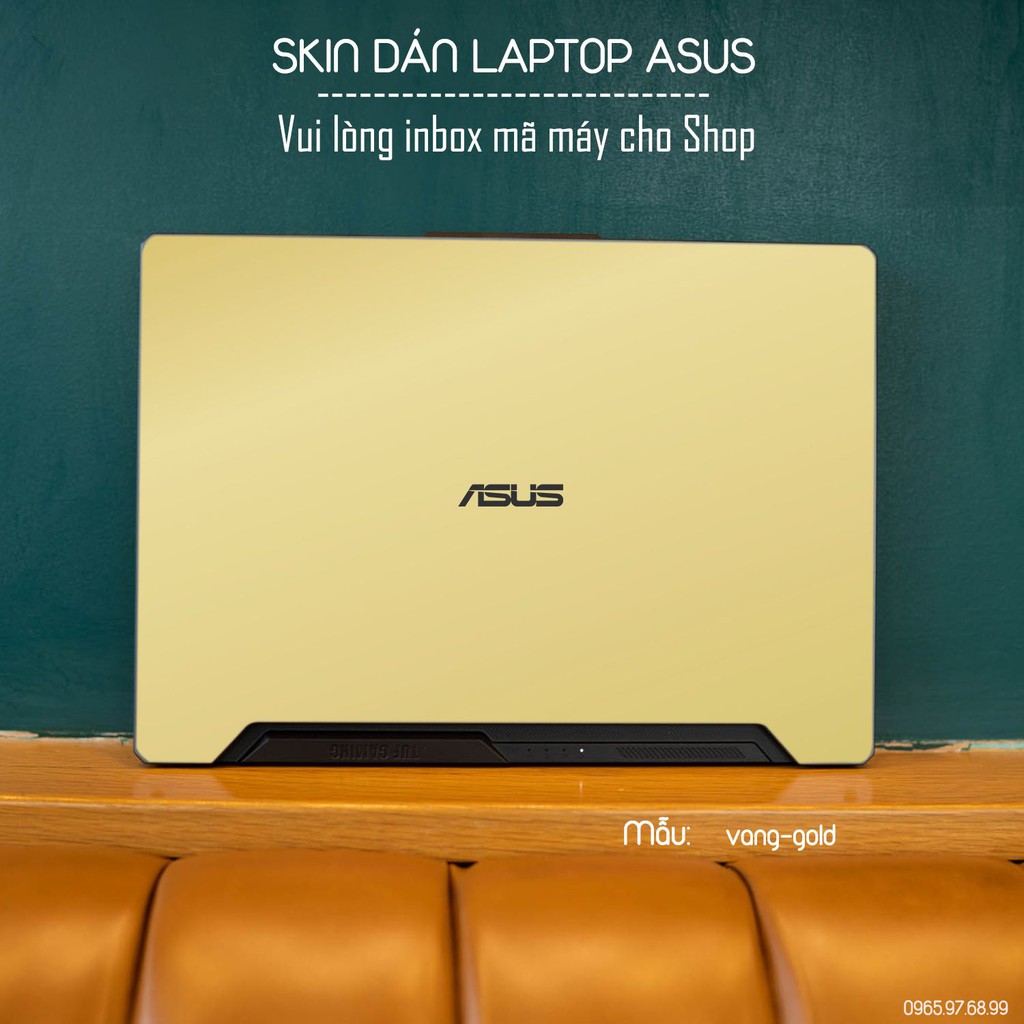 Skin dán Laptop Asus màu vàng gold (inbox mã máy cho Shop)