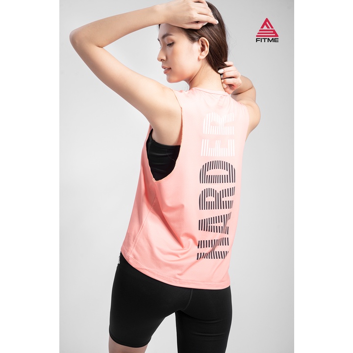 Ao tank top tập gym nữ Fitme Train chất thun thể thao form rộng thoáng khí