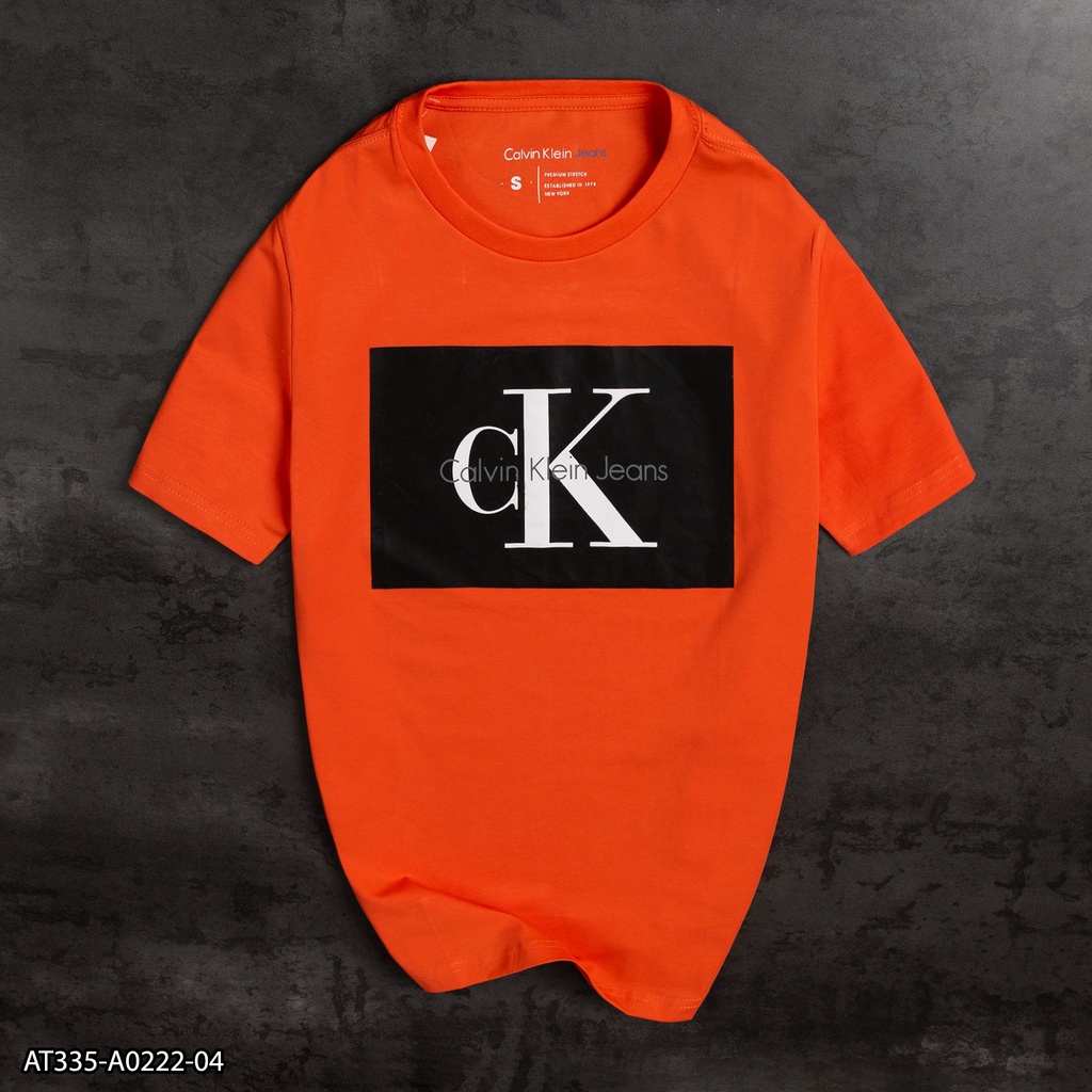 Áo thun nam Calvin Klein 100% Cotton AT335 - in hoạ tiết dạng khối