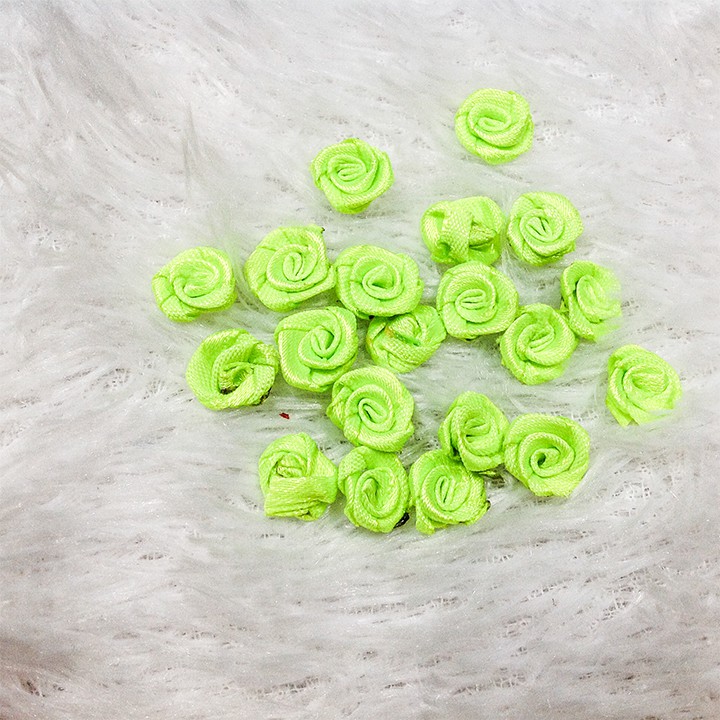 5 Bông hồng ruy băng 3D trang trí áo đầm váy dài nhiều màu thủ công handmade