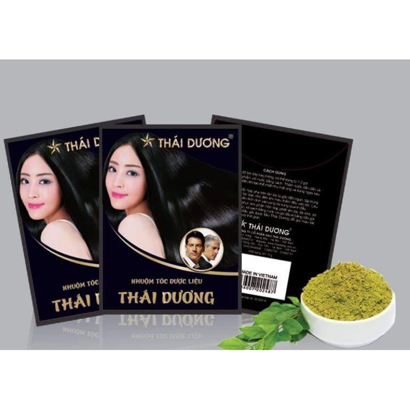 Nhuộm Tóc Dược Liệu Thái Dương - 1 Gói 10g - Màu Đen - Thảo Dược Thiên Nhiên