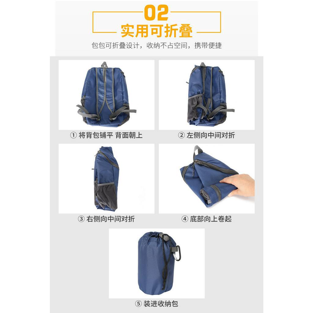 Ba Lô Du Lịch / Leo Núi / Thể Thao Bằng Nylon Gọn Nhẹ Chống Thấm Nước Có Thể Gấp Gọn Cho Unisex