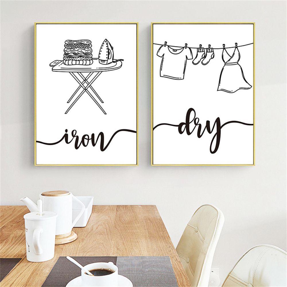 Khung Ảnh Treo Tường Bằng Vải Canvas Trang Trí Phòng Giặt