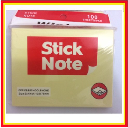 [Giá Kho]-Giấy Note Vàng WINTEX 76x102mm (3x4 inch)-Giấy Ghi Chú