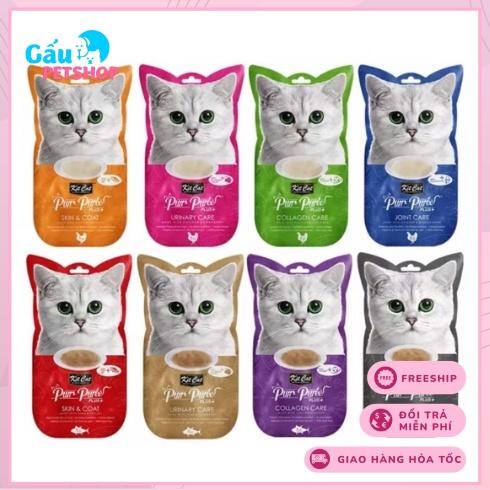 Súp thưởng Kitcat Purr Puree Plus+ hỗ trợ chức năng cho mèo (4x15g)