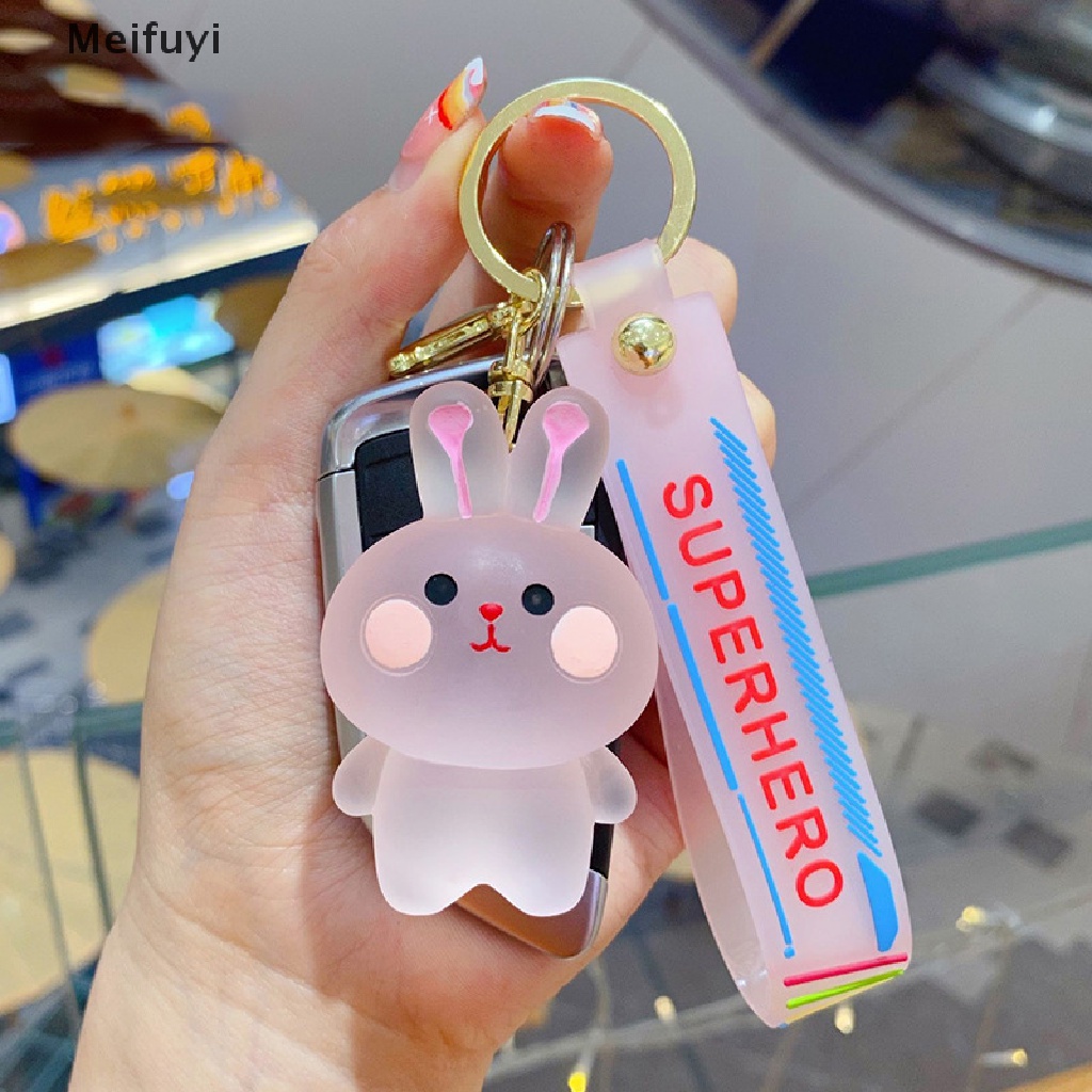 Móc khóa trong suốt hình động vật hoạt hình dễ thương