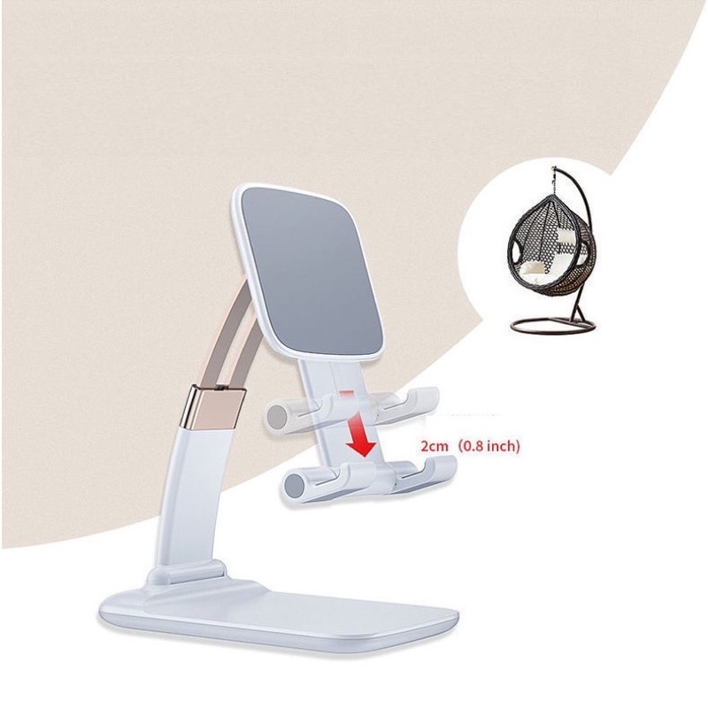 Giá Đỡ Điện Thoại Ipad Để Bàn Điều Chỉnh Kích Thước Khung Cong Gấp Gọn Chắc Chắn, Góc Xoay Linh Hoạt