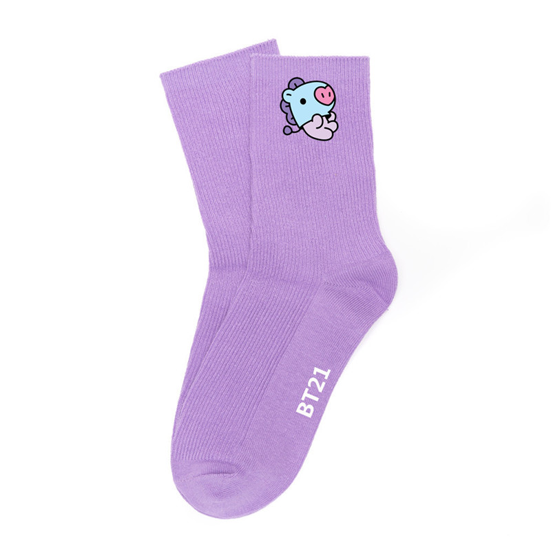 Tất Dài Chống Trượt In Hình Bt21 Bts Dễ Thương