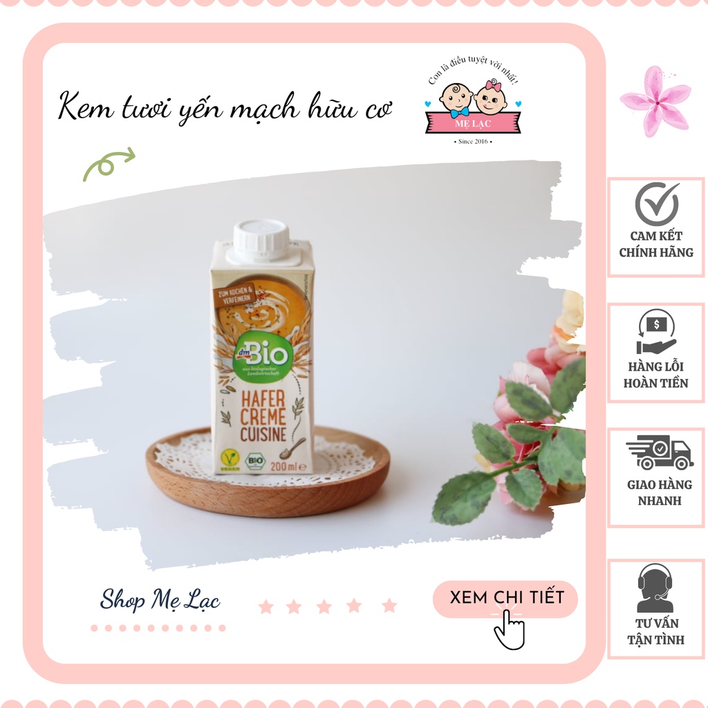 Kem tươi yến mạch hữu cơ cho bé ăn dặm từ 6 tháng tuổi