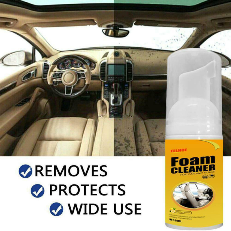 [Ready] Car Interior Cleaning Foam Cleaner Car Seat Interior car cleaner Auto Leather Clean Wash TTS