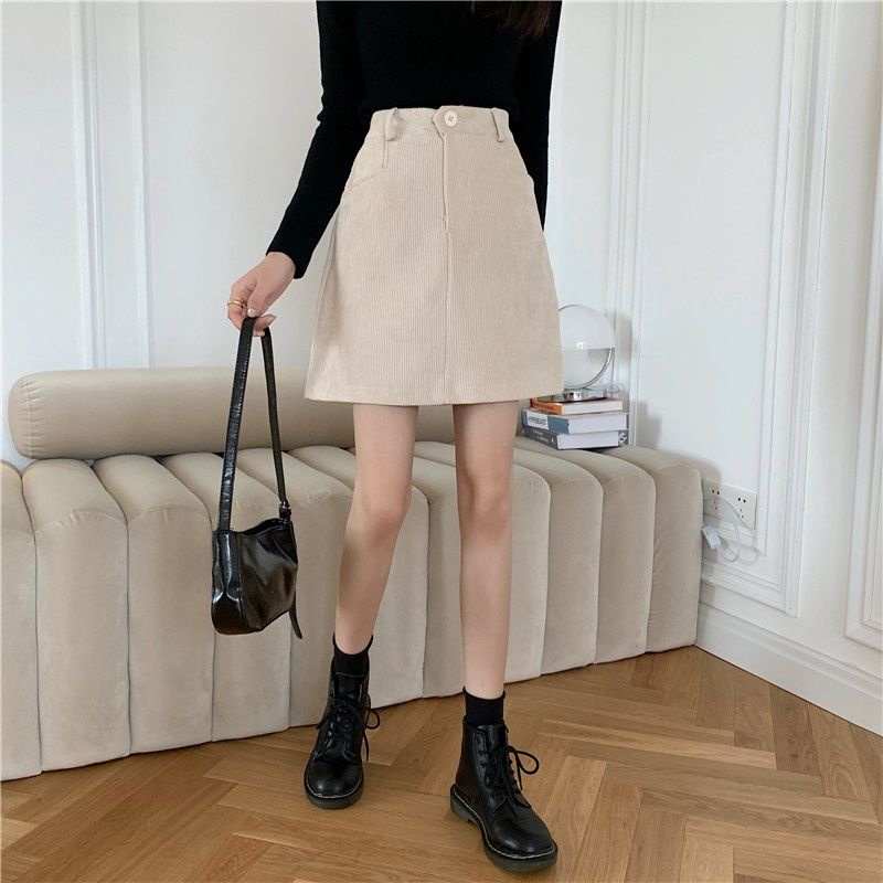 Chân váy chữ A lưng cao thời trang Hàn Quốc cho nữ