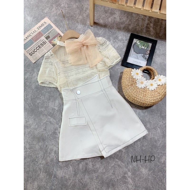 Quần short giả váy kiểu nữ cạp cao xếp lệch BIGSIZE chất vải cao cấp co dãn THUSSHOP | BigBuy360 - bigbuy360.vn