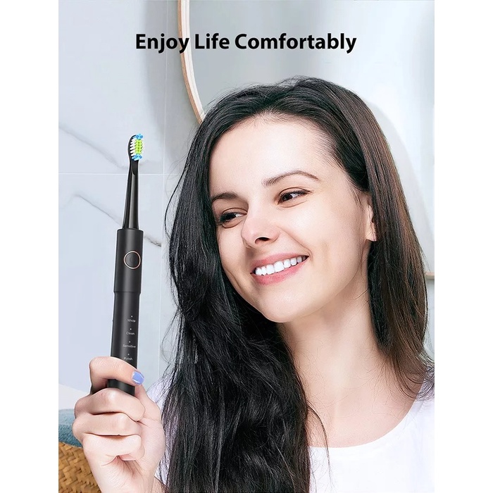 Bàn chải đánh răng điện Fairywill E11 từ Đức, tặng kèm 8 đầu bàn chải