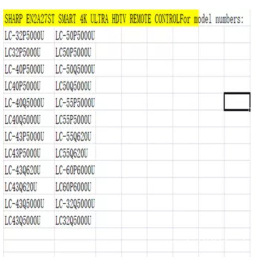 Điều khiển từ xa SHARP EN2A27ST mới cho TV SHARP cho N6200U LC40P5000 LC43P5000 Fernbedienung