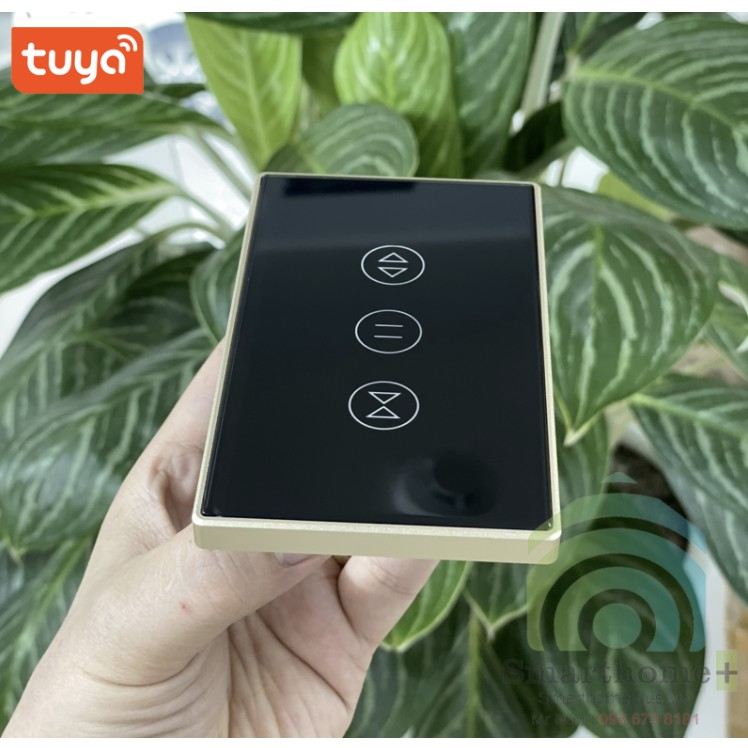 Công Tắc Điều Khiển Rèm Cửa Cửa Cuốn Đảo Chiều Động Cơ Viền Kim Loại Wifi Tuya CS1v2