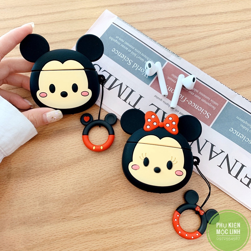 ☘️Tặng kèm móc tay☘️ Case bao airpod silicon 1 2 Pro 3 MICKEY MOUSE - Vỏ bọc đựng tai nghe không dây i12 i100... AirPods