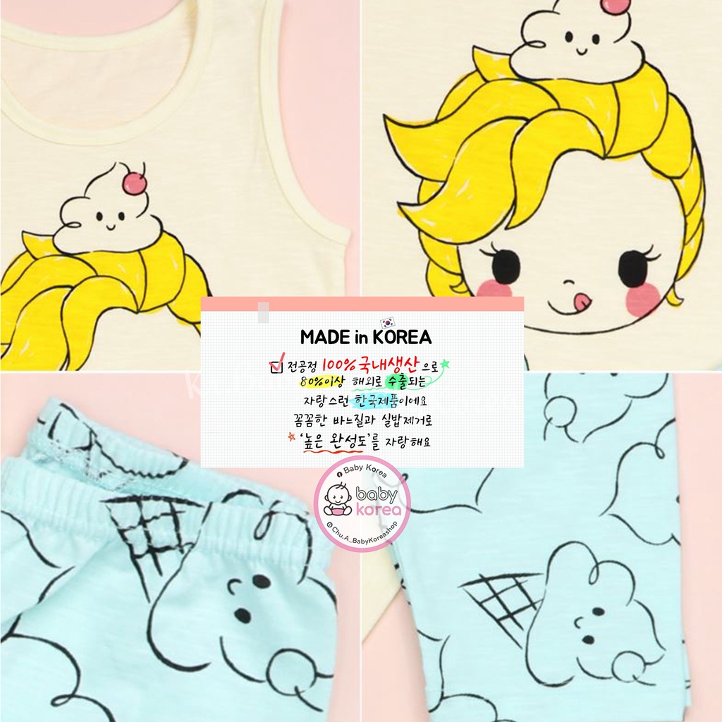 Bộ quần áo cotton giấy sát nách cho bé trai bé gái chất cotton mềm nhẹ siêu mát Hàn Quốc thời trang trẻ em BABY KOREA