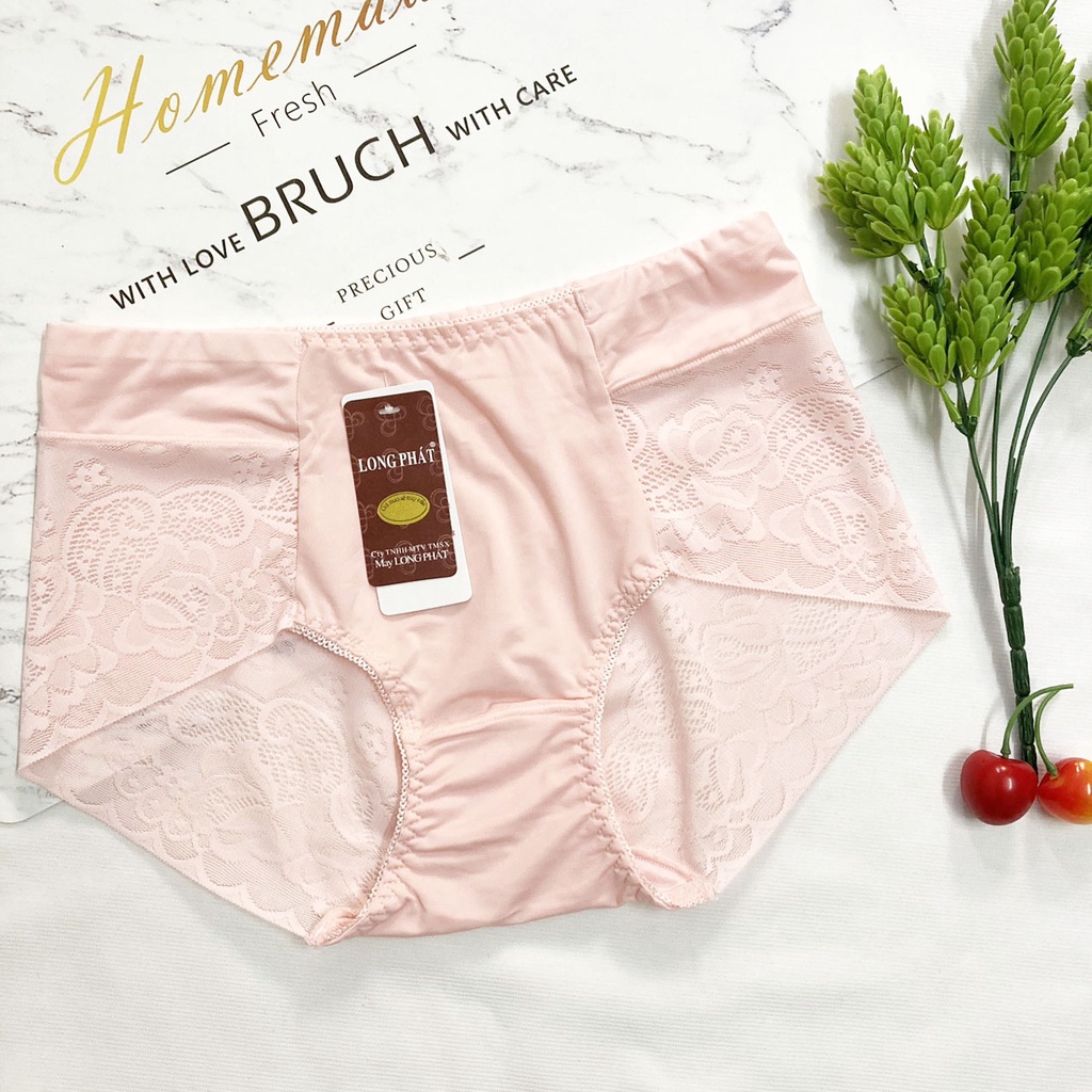 Quần lót nữ Freesize cỡ XXL 50-60kg thun lạnh phối ren - LƯNG CAO - QL3255