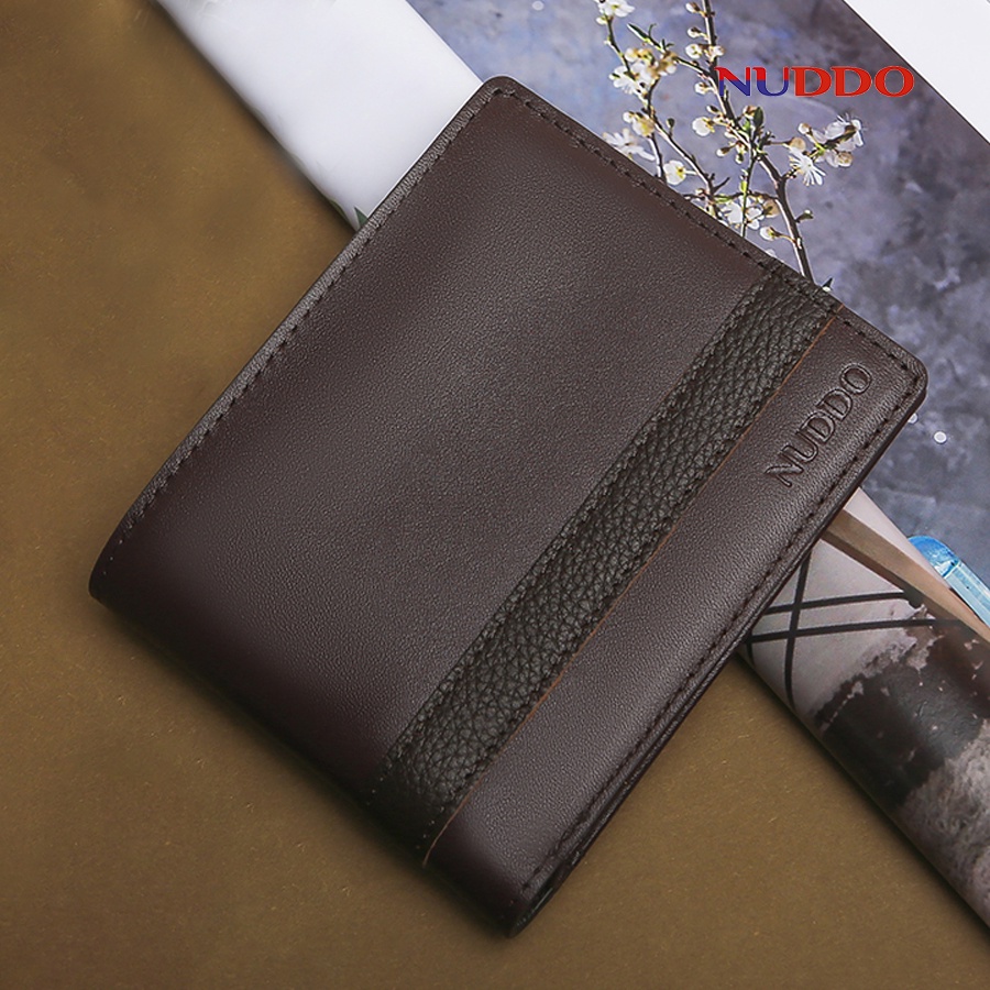 Ví da nam cao cấp da bò thật bóp đựng tiền dáng ngang nhỏ gọn NUDDO _ NN003