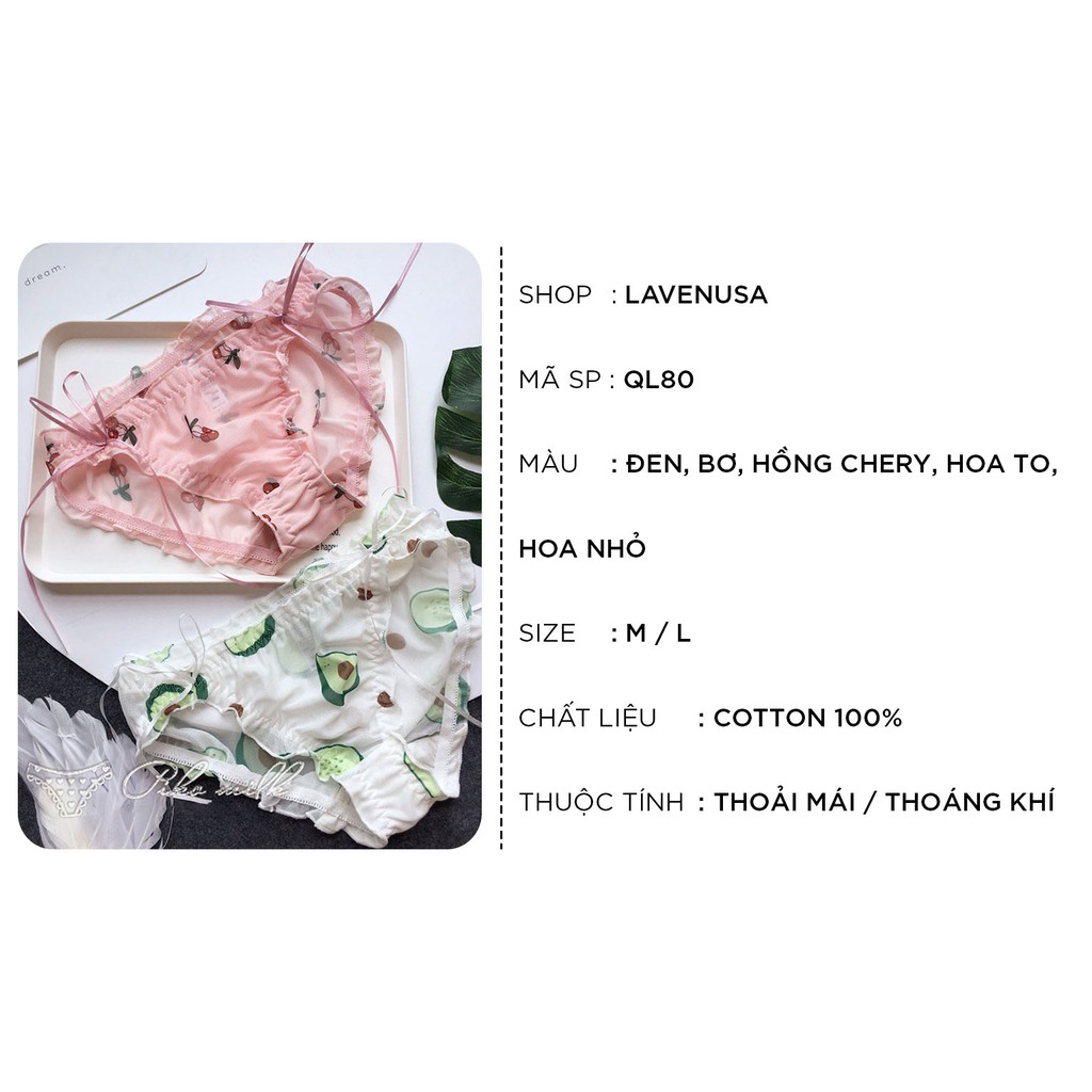 Quần lót ren quả bơ chất liệu cao cấp đáng yêu dễ thương QL80