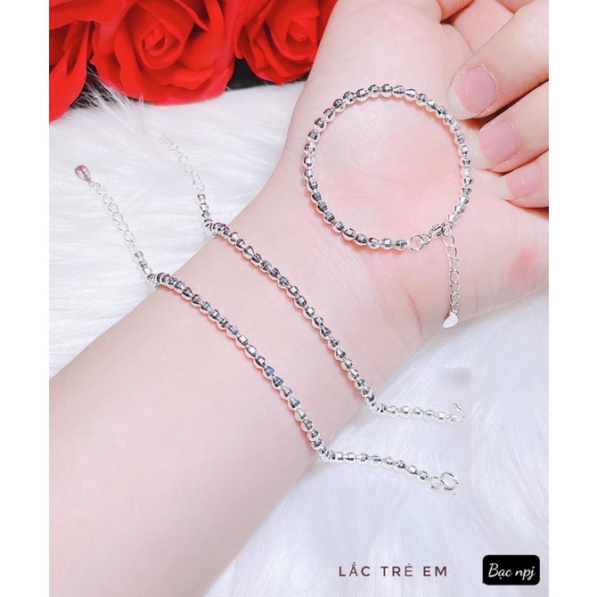 Lắc tay cho bé, Vòng tay bi phay xinh xắn , Bạc BNP