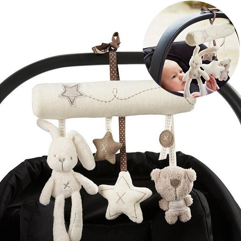 Âm Nhạc Xe đẩy Sang Trọng Xe đẩy Em Bé Rattle Treo đồ Chơi Ngôi Sao Thỏ