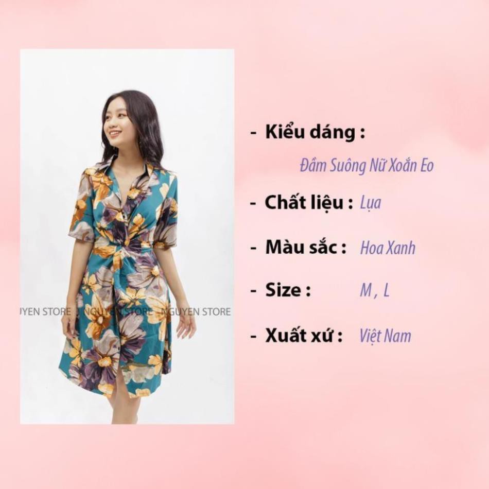 Đầm Suông Nữ Xoắn Eo Trẻ Trung, Váy Sơ Mi Ngắn Tay Cổ Bẻ Thanh Lịch Siêu Hack Dáng. | BigBuy360 - bigbuy360.vn