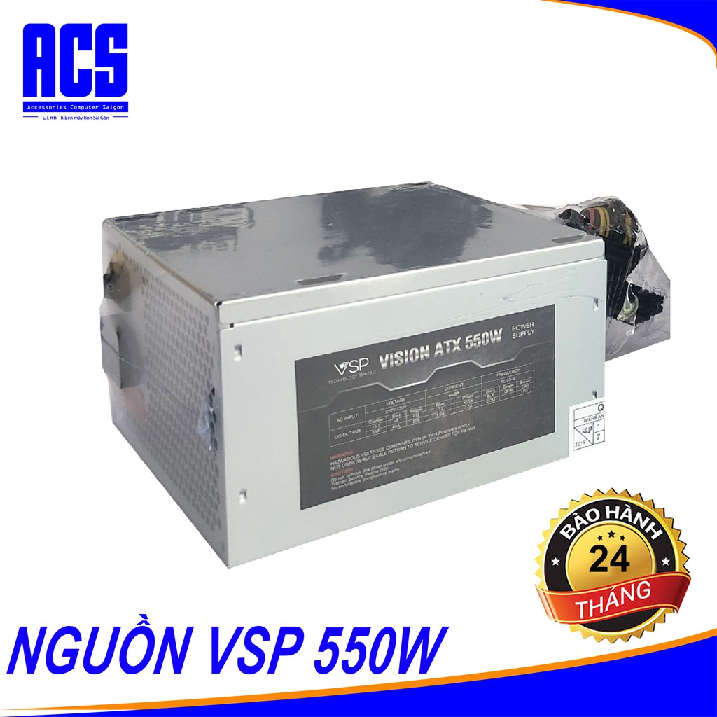 [Chính Hãng] Nguồn VSP 550W Full Box - Kèm Dây Nguồn Bảo Hành 24 tháng