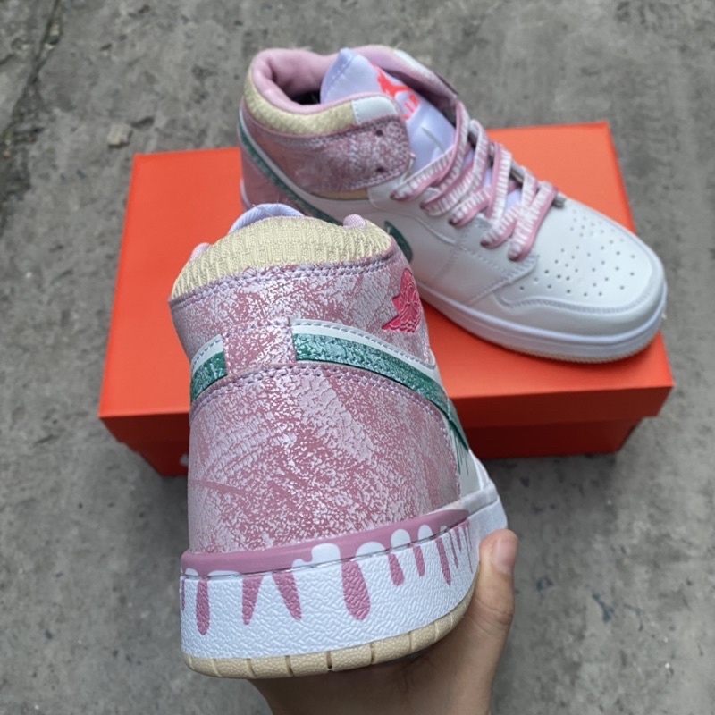 Giầy Jordan 1 hồng icecream cao cổ Fullbox