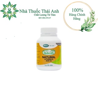 Medicrafts Natural Vitamin E 400IU - Viên Uống Bổ Sung Vitamin E Cho Da Chống Lão Hóa