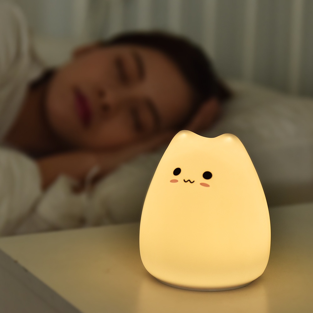 Đèn ngủ cảm ứng, đèn ngủ mèo mini dễ thương