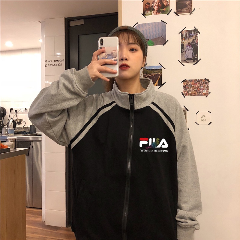 Áo Khoác Thể Thao Bóng Chày Dài Tay In Logo FILA Thời Trang Hàn Quốc Dành Cho Nữ 2022