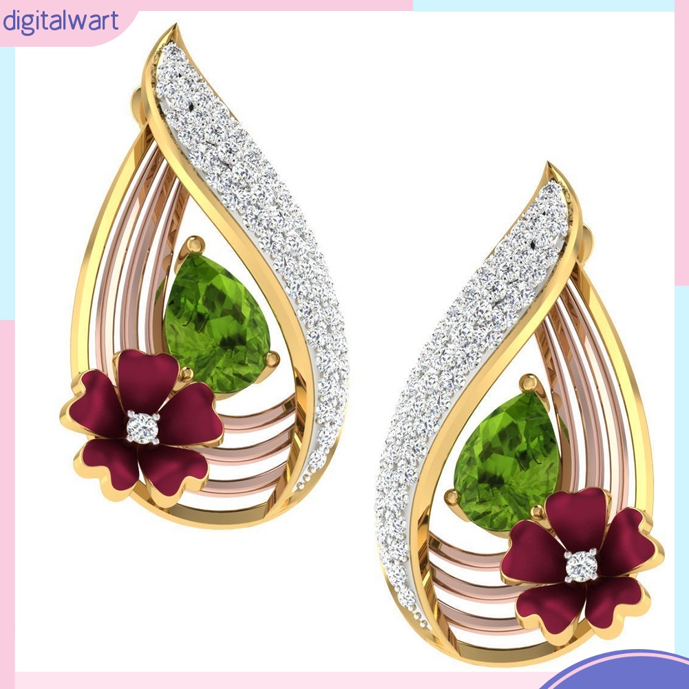 Set Dây Chuyền Và Đôi Khuyên Tai Đính Ngọc Lục Bảo Giả Thời Trang Cho Nữ