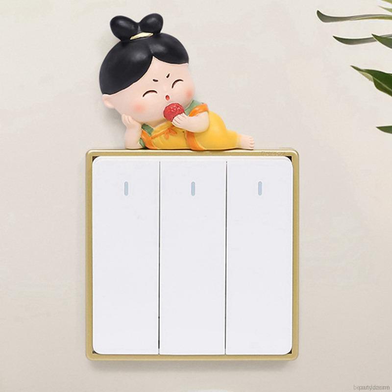 Sticker dán trang trí công tắc hình cô gái hoạt hình dễ thương
