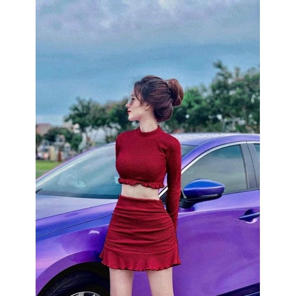 Sét áo tay dài + chân váy đuôi cá