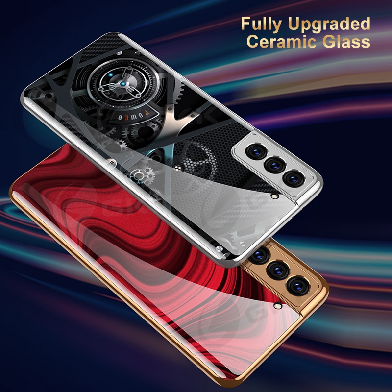 Ốp lưng Ốp Điện Thoại Kính Cường Lực In Hình Nai Sừng Cá Tính Cho Samsung Galaxy S21 Plus Ultra 5g S21 Plus Ultra 5g