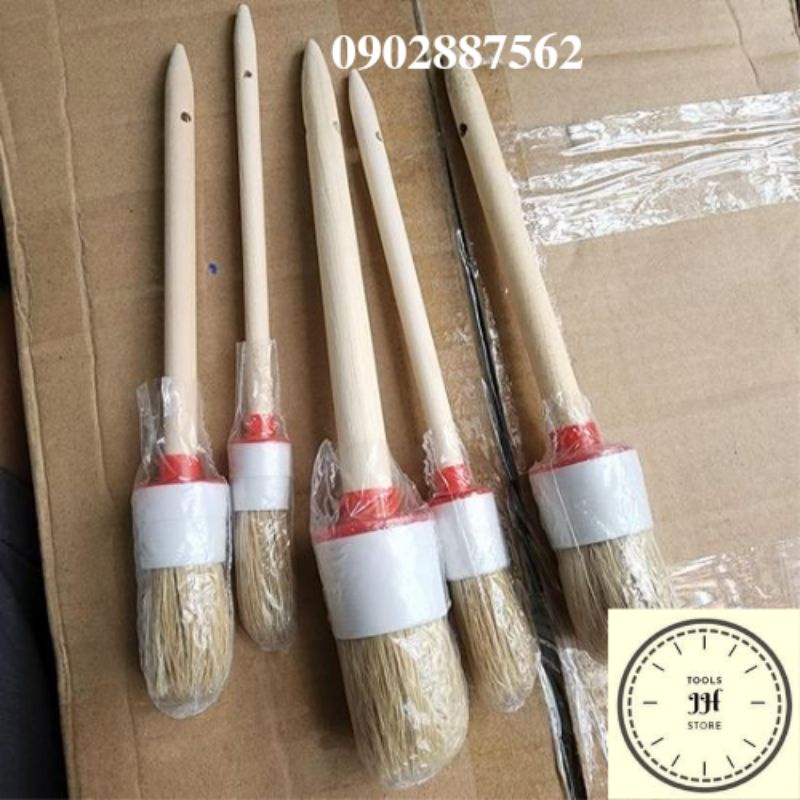bộ 5 cọ LÔNG HEO vệ sinh xe máy ô tô chuyên nghiệp Detailing Brush