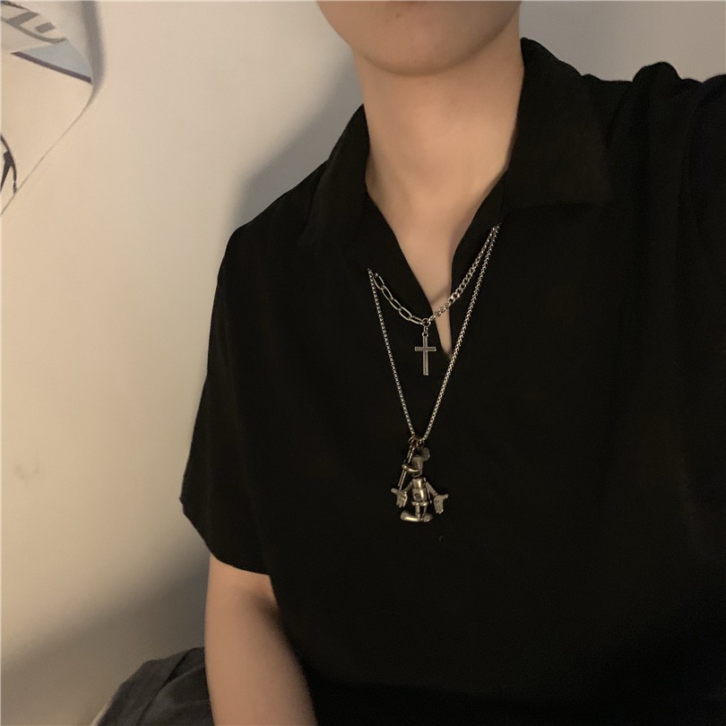 Dây Chuyền Hàn Quốc Họa Tiết Hoạt Hình Dễ Thương 12444 Dành Cho Cặp Đôi