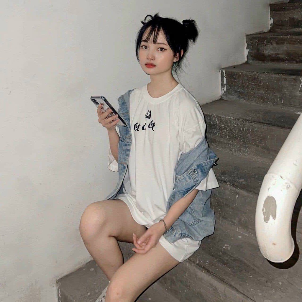 Áo thun Tay Lỡ Nam Nữ ÉT Ô ÉT in hai mặt thun cotton mềm cổ tròn gây bão thị trường việt