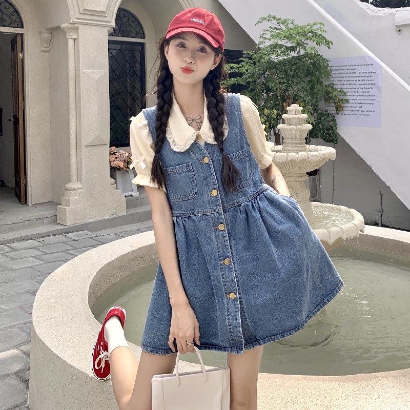 Đầm Yếm denim mùa hè hàng loại 1 nặng tay bigsize 3xl