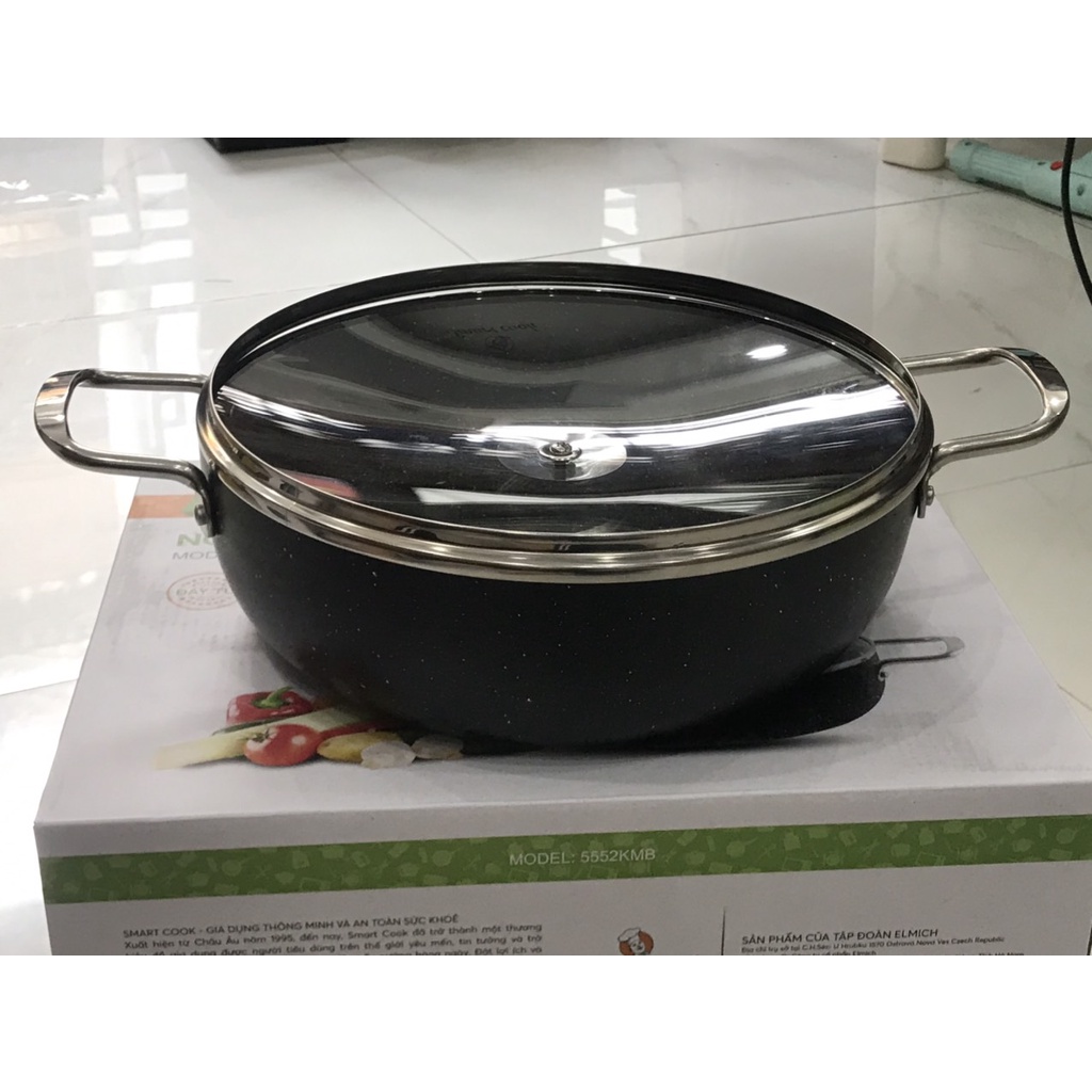Nồi lẩu chống dính vân đá Smartcook SM-5552KMB size 26cm