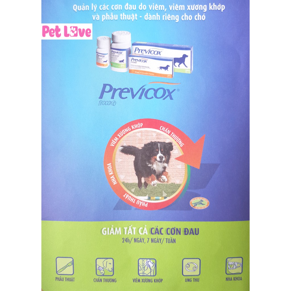 1 hộp Previcox (10 viên, 57mg/ viên) giảm đau, kháng viêm trên chó