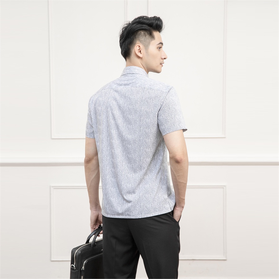 [MẪU MỚI] Áo sơ mi nam ngắn tay ARISTINO phom Perfect fit, họa tiết in tràn dây leo ấn tượng, thu hút - ASS099S1