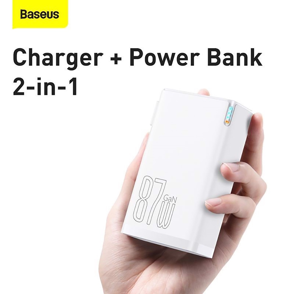 Bộ Sạc Siêu Nhanh Kiêm Pin Dự Phòng Cao Cấp Baseus Power Station 4 Hybrid GaN3 Power Bank Adaptor 10000mAh 87W