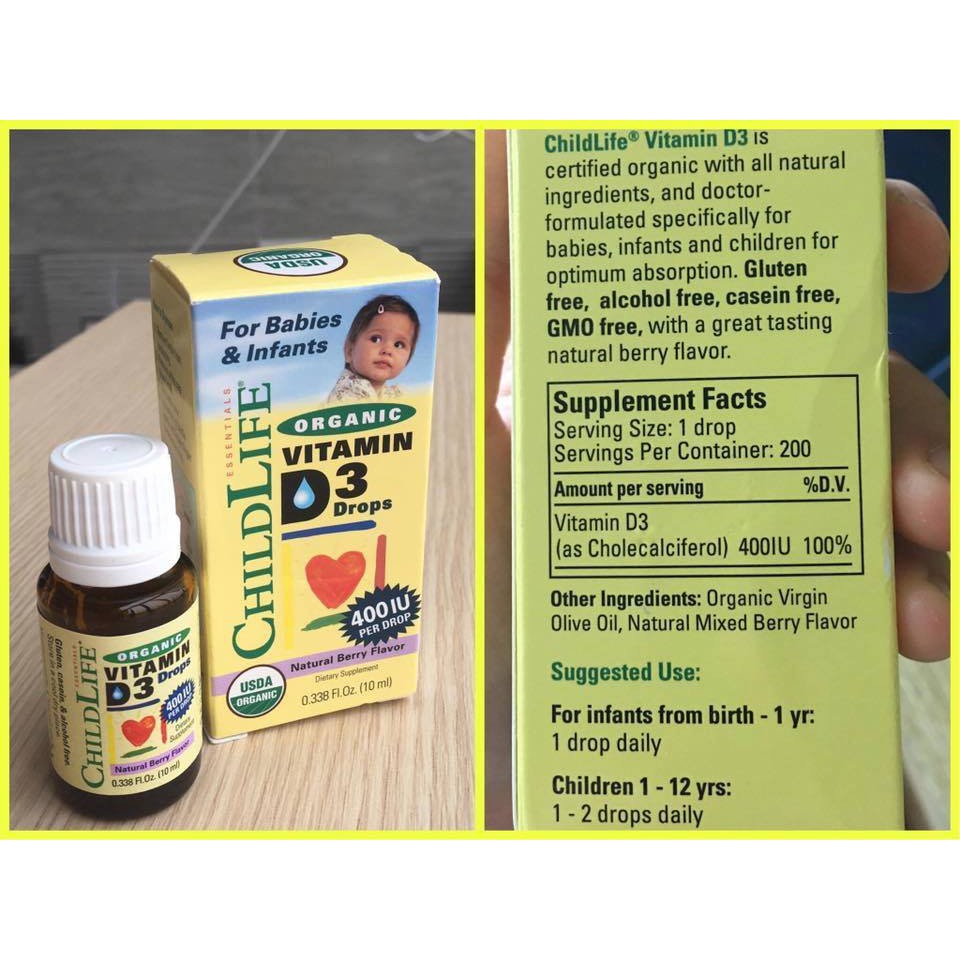 Vitamin D3 Hữu cơ Childlife - Mỹ