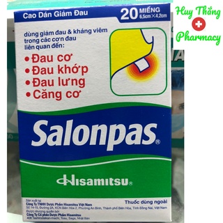 Cao dán Salonpas - miếng gián giảm đau - hộp 20 miếng