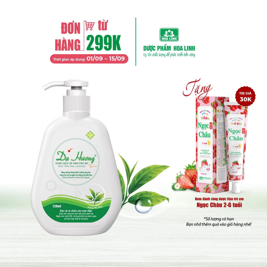 Dung dịch vệ sinh Dạ Hương Trà xanh 120ml